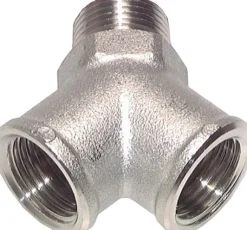 Y-Einschraubstück R 1/2" (AG)- 2 x G 1/2" (IG), Messing vernickelt