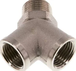 Y-Einschraubstück R 1/2" (AG)- 2 x G 1/2" (IG), Messing vernickelt
