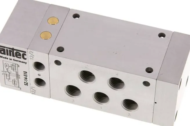 Zweihand-Sicherheitsblock G 1/4", 5/2-Wege (Federrückstellung)